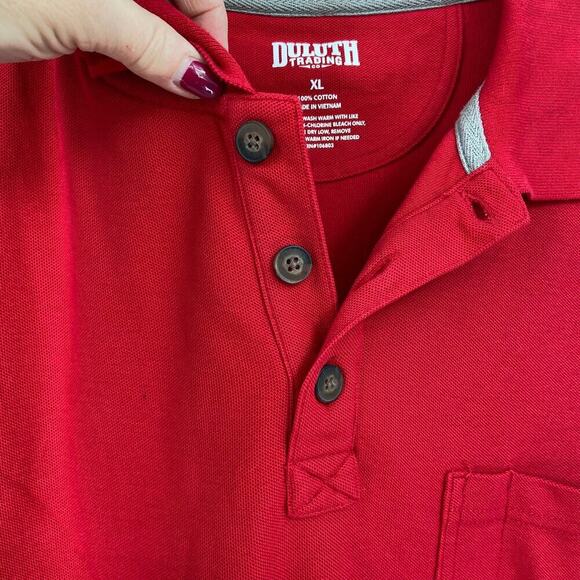 Duluth Trading Co Polo Shirt Men's Size XL Red 100% Cotton Casual - Picture 3 of 10